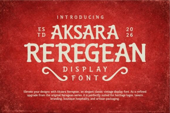Aksara Reregean Display Font for Modern Branding