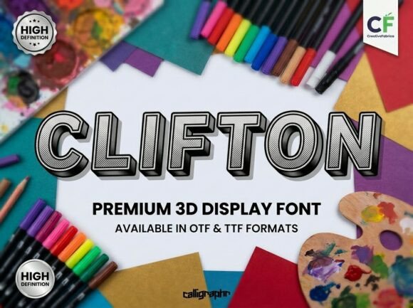 Clifton: A Bold Display Font for Handmade Creations