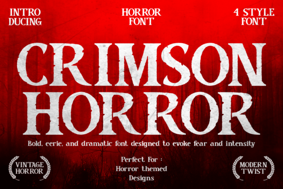 Crimson Horror: A Bold Serif Font for Editorial Impact