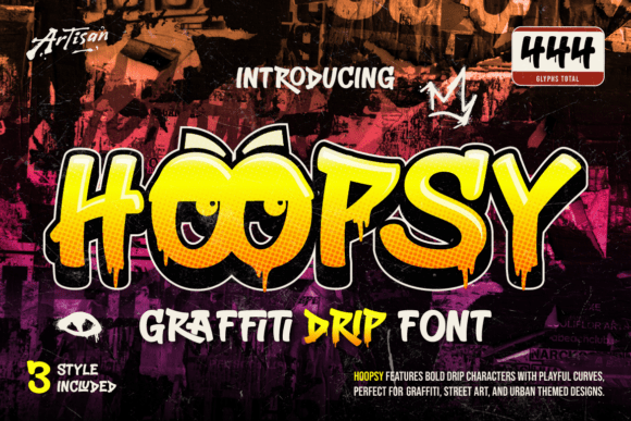 Hoopsy: A Bold Graffiti Drip Font for Creative Makers