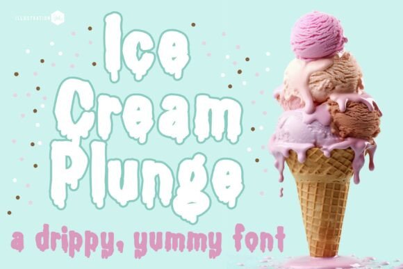 Ice Cream Plunge Family: A Vibrant Display Font for Eye-Catching Campaigns