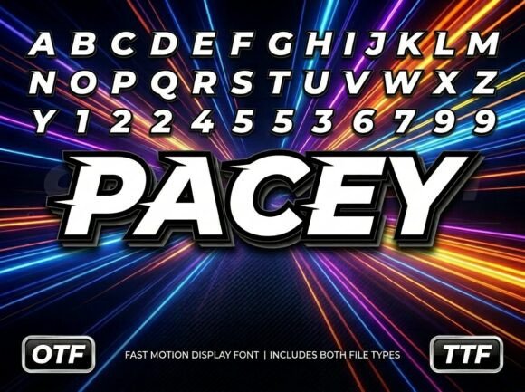 Pacey Font: A High-Energy Display Typeface