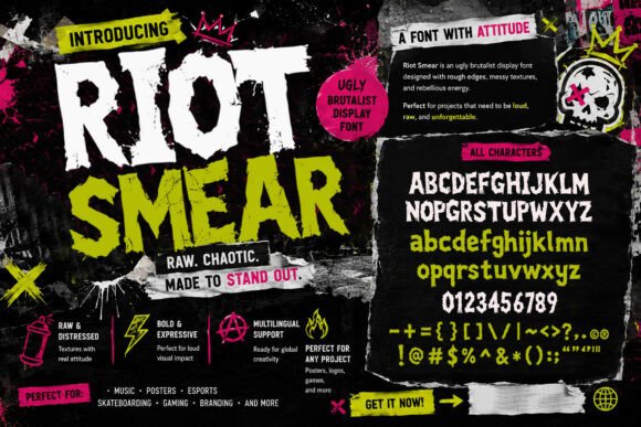 Riot Smear Font for Bold Handmade Creations