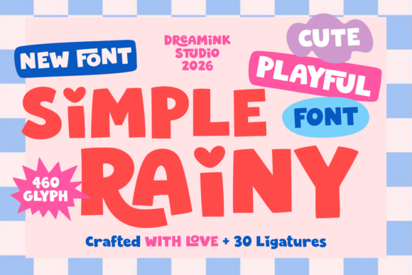 Simple Rainy Font for Whimsical Craft Projects